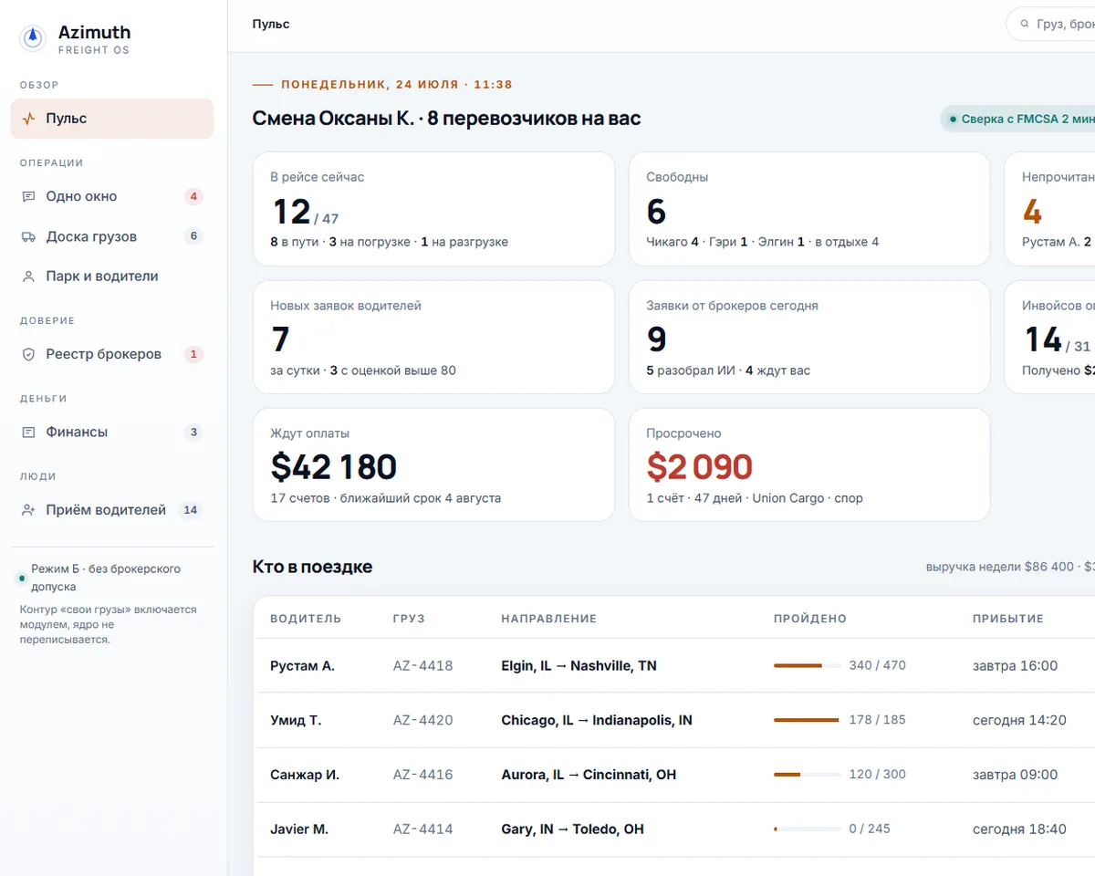 Операционная система автоперевозчика